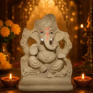 8 inch Pagdi Style Ganesh Idol