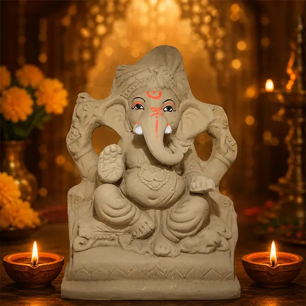 8 inch Pagdi Style Ganesh Idol